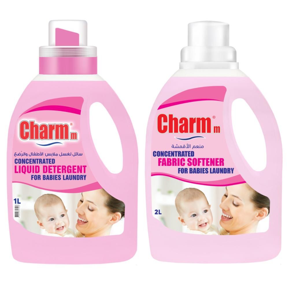 Charmm Baby's Laundry Liquid 1L + Baby Fabric Softener 2L