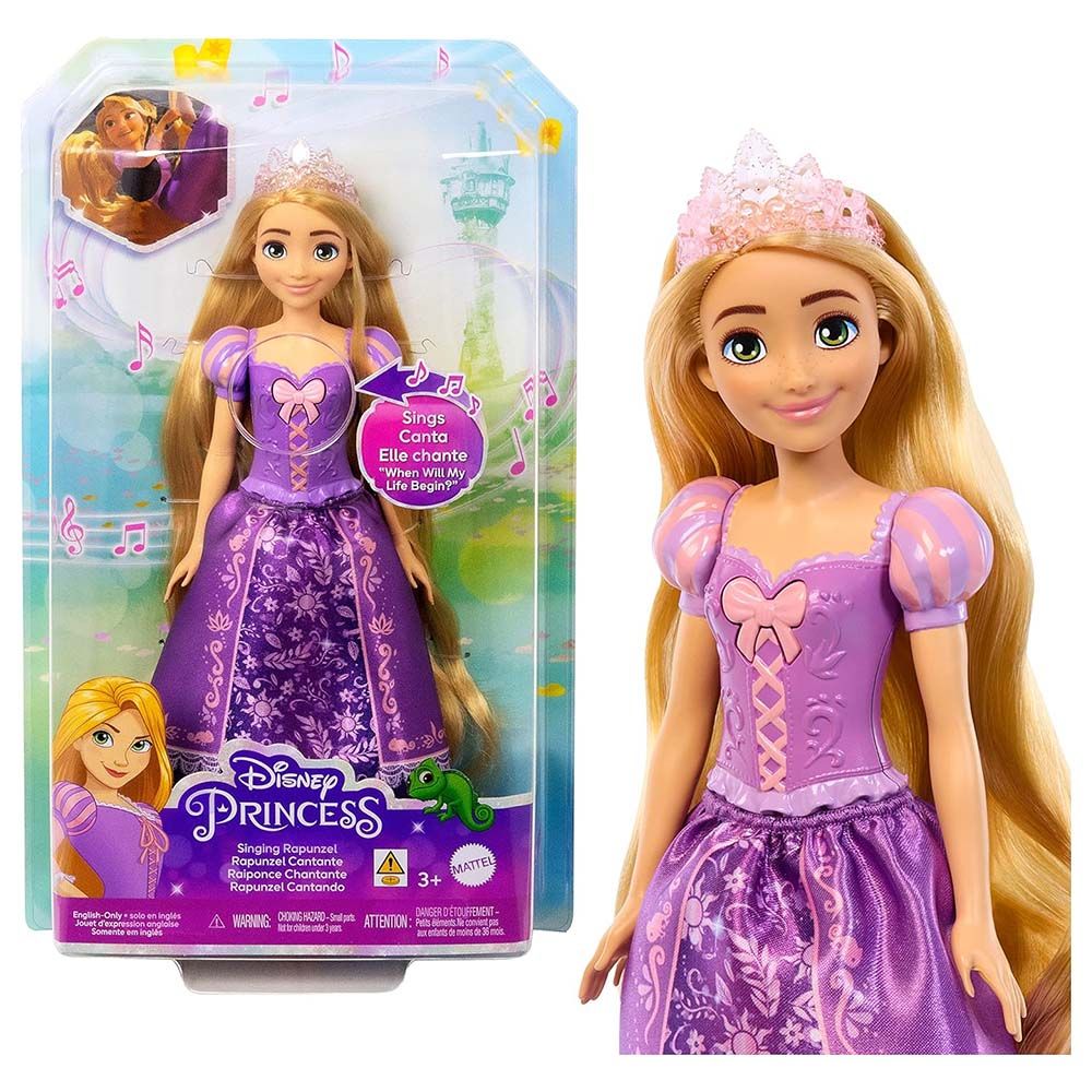 Mattel Games - Disney Princess Singing Rapunzel Doll -Purple - Purple