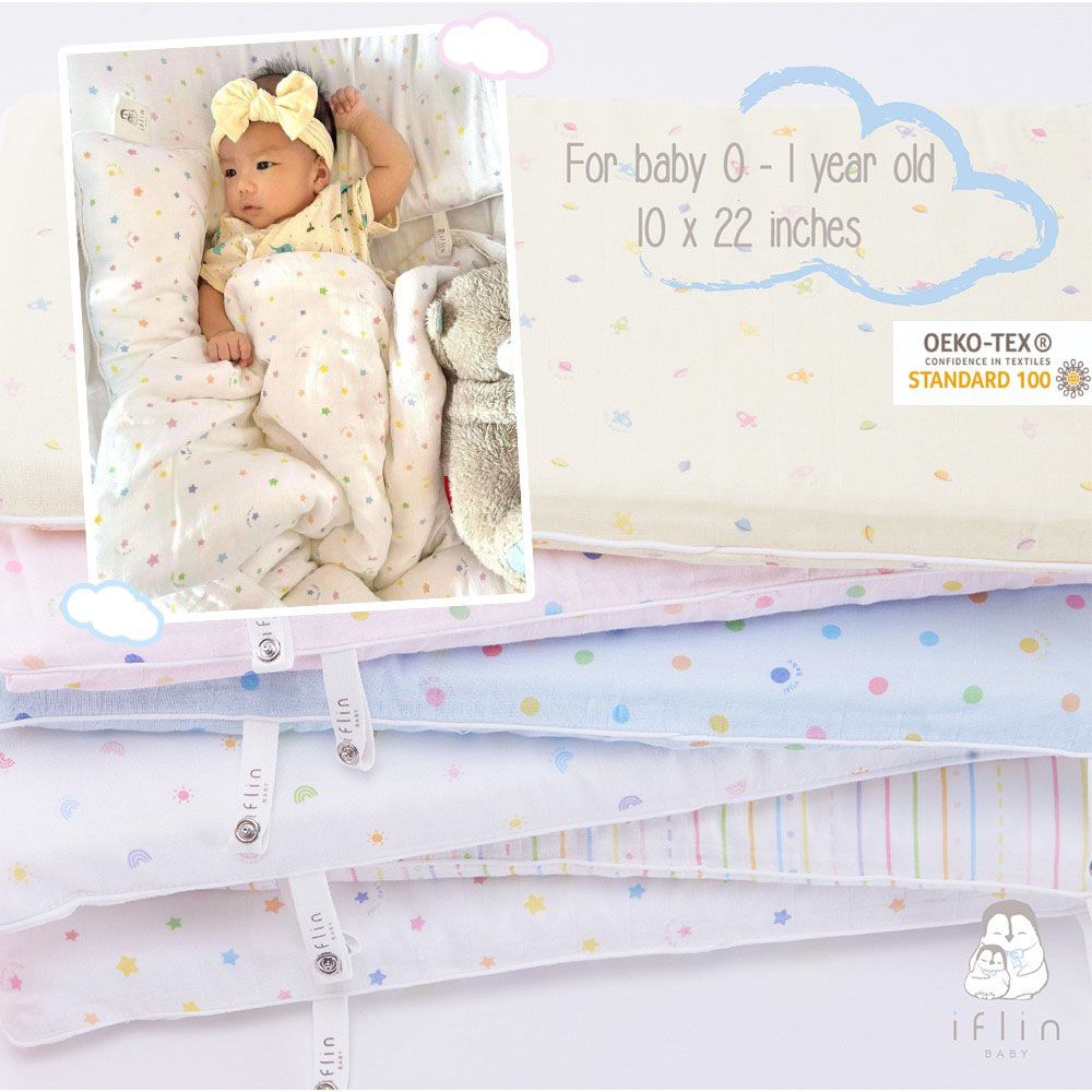 Iflin Baby - My Sweet Dreams Bamboo Pillow - Playful Blue