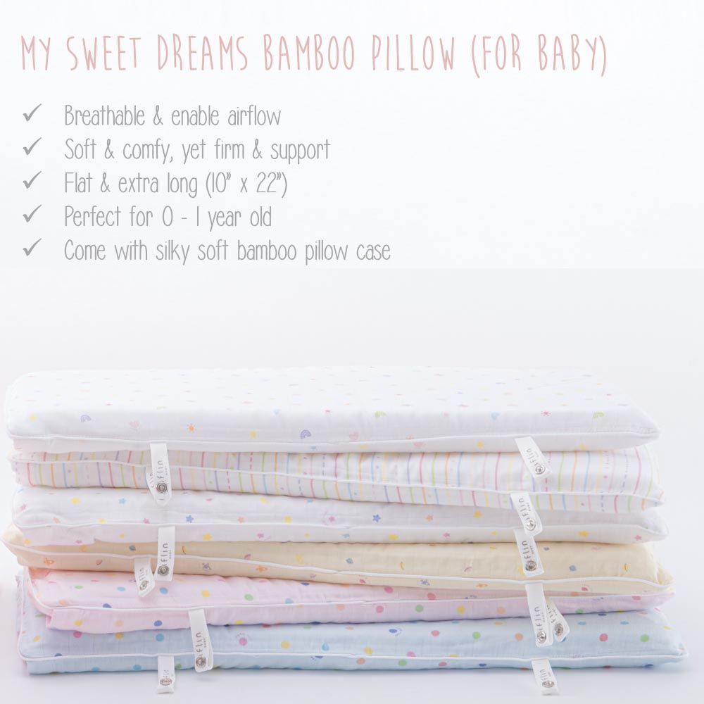 Iflin Baby - My Sweet Dreams Bamboo Pillow - Playful Pink