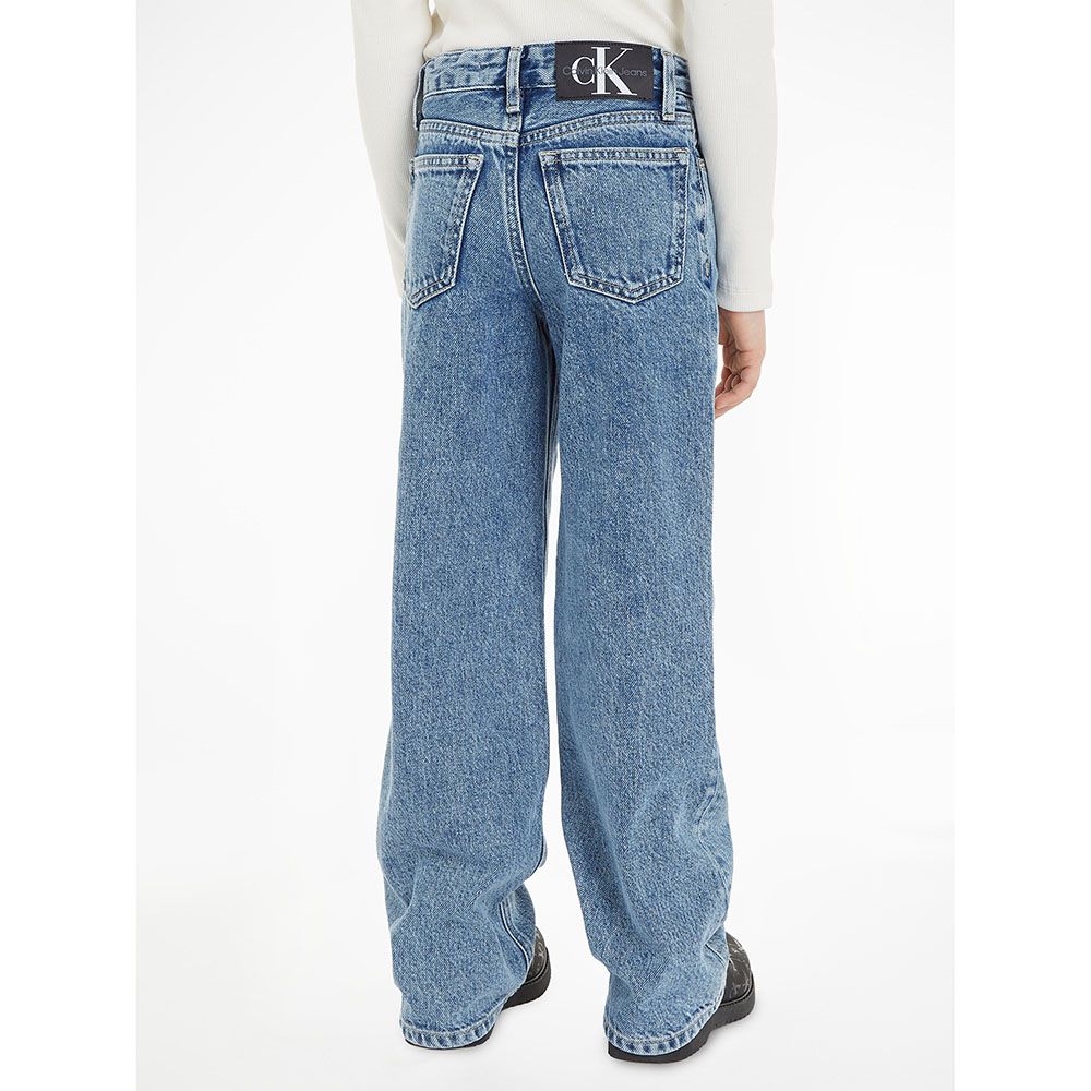 Calvin Klein - High Rise Wide Leg Jeans - Mid Blue Rigid