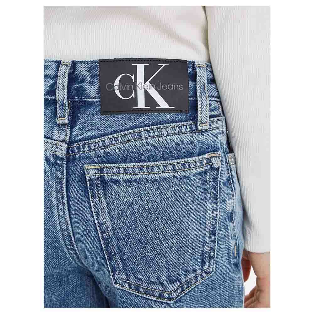 Calvin Klein - High Rise Wide Leg Jeans - Mid Blue Rigid