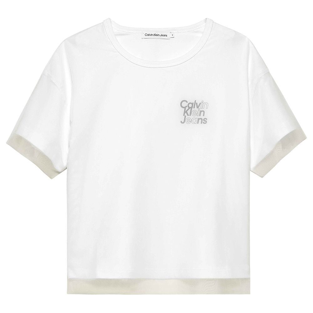 Calvin Klein - Gradient Mesh Relaxed Short Sleeves T-Shirt - White