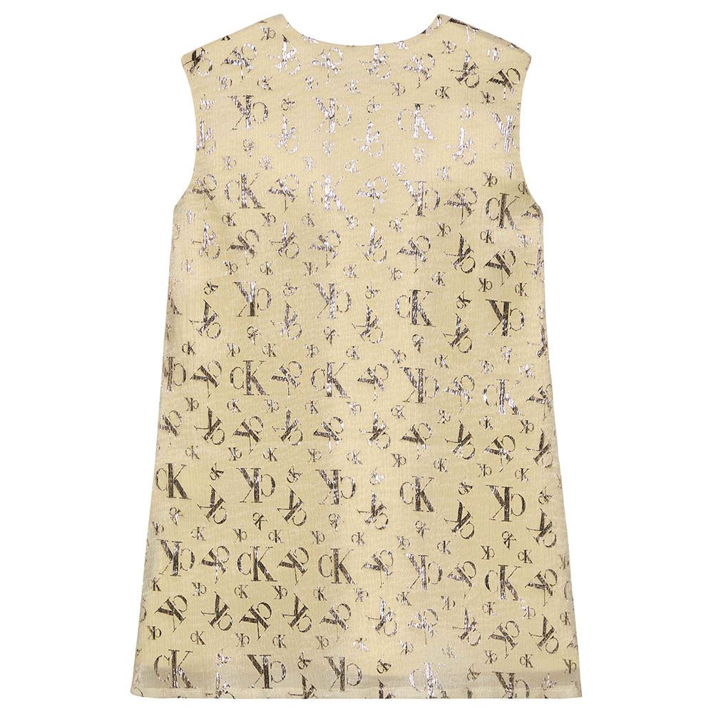 Calvin Klein - Cap Metallic Printed Dress - Vanilla