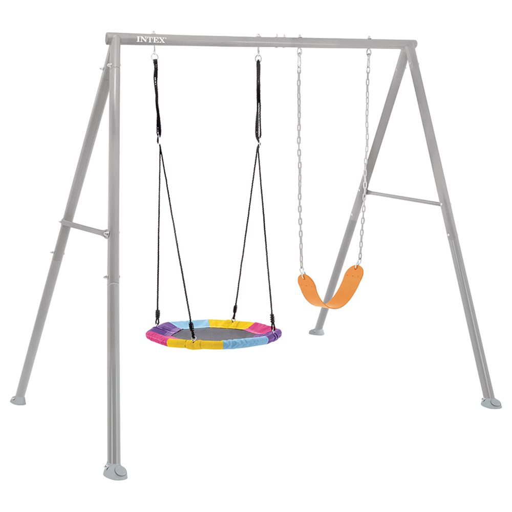 Intex - Steel Swing With Seat And Saucer Swing - Grey