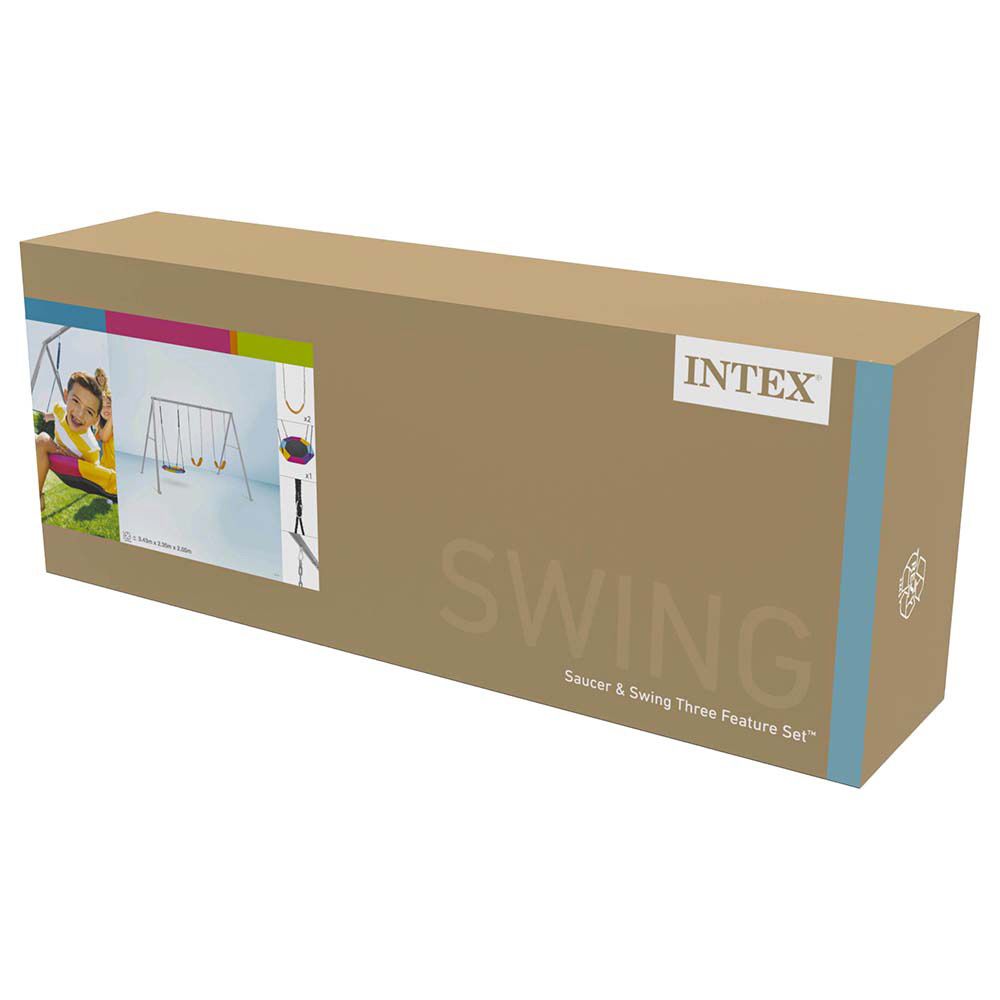 Intex - 3 Feature Swing Set With Saucer Swing - Grey