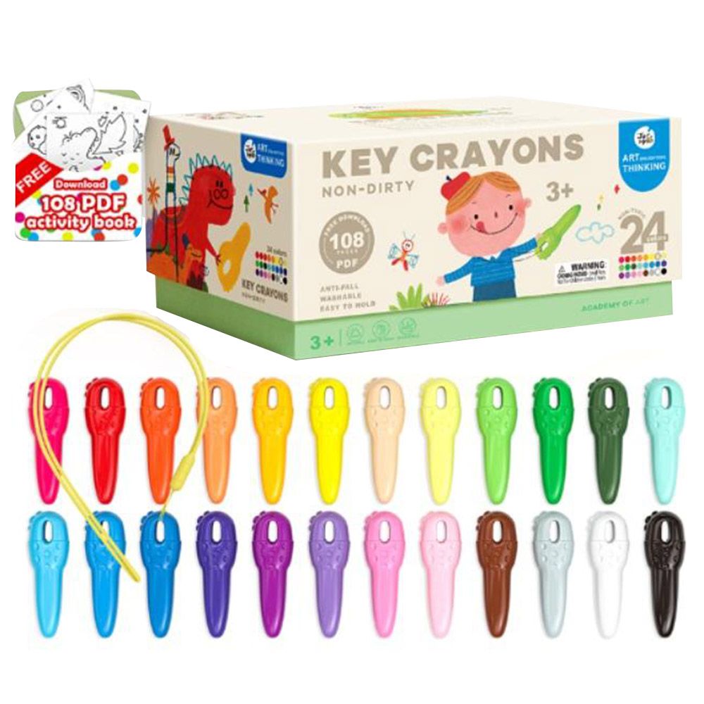 Jar Melo - Key Crayons Non Dirty - 24 Pcs