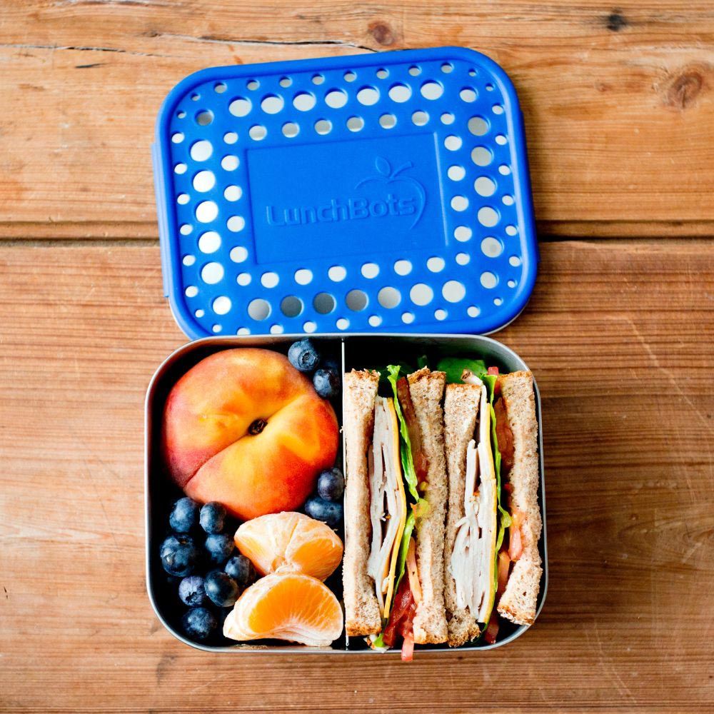 Lunchbots - Duo Bento Stainless Steel Lunchbox - 600ml - Blue