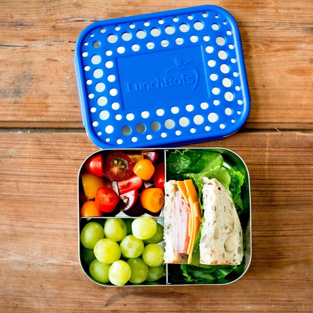 Lunchbots - Trio Bento Stainless Steel Lunchbox - 600ml - Blue