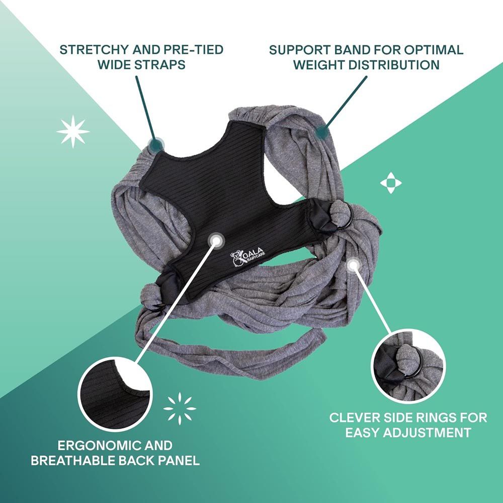 Koala Babycare - Cuddle Band Sling Baby Carrier - Dark Grey