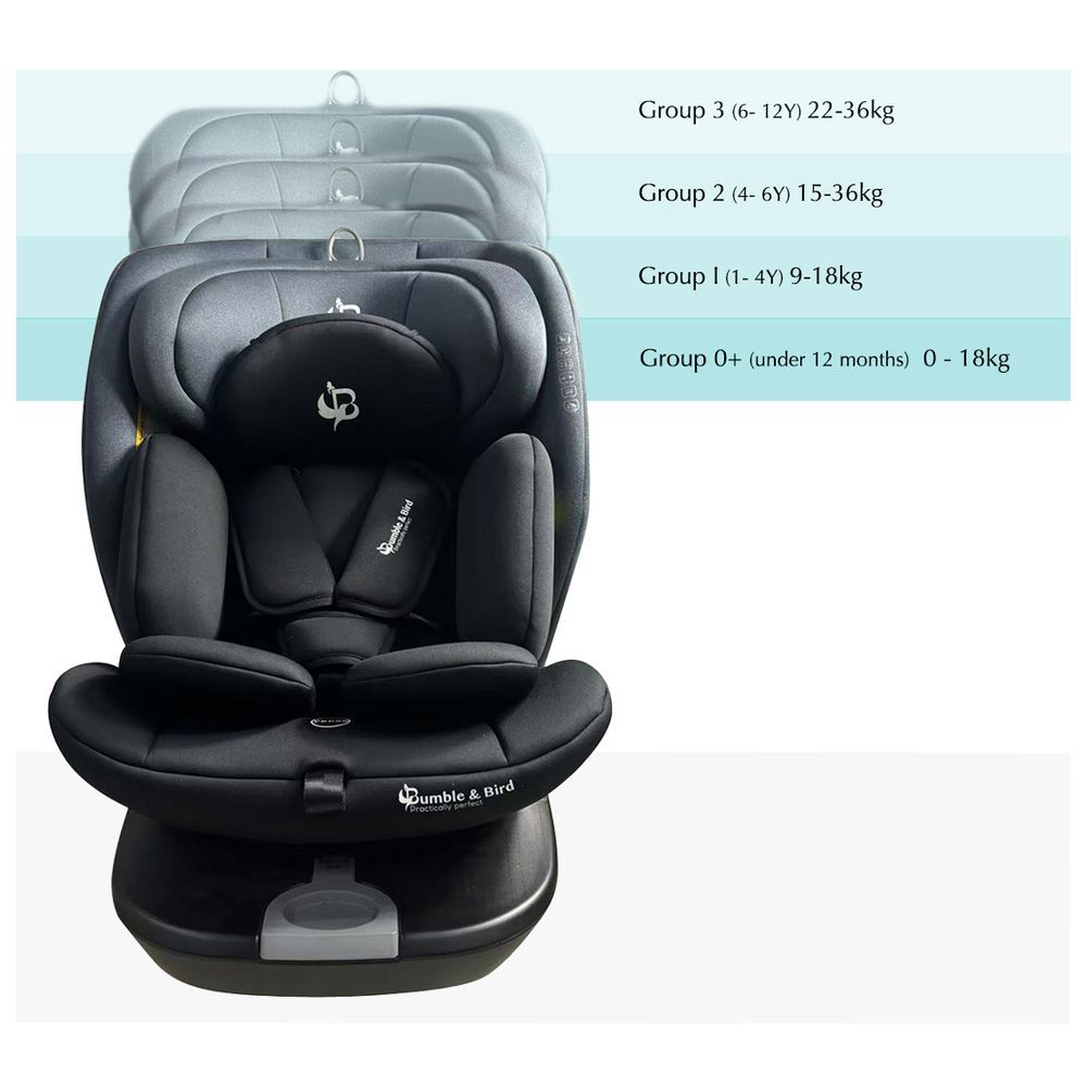 Bumble & Bird - All In One Isofix Car Seat - Black