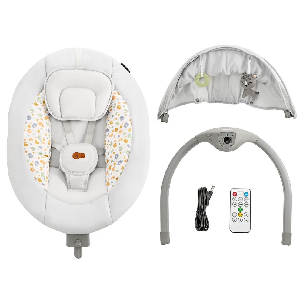 Kinderkraft - 2-In-1 Lumi 2 Electric Rocker-Bouncer - Light Grey