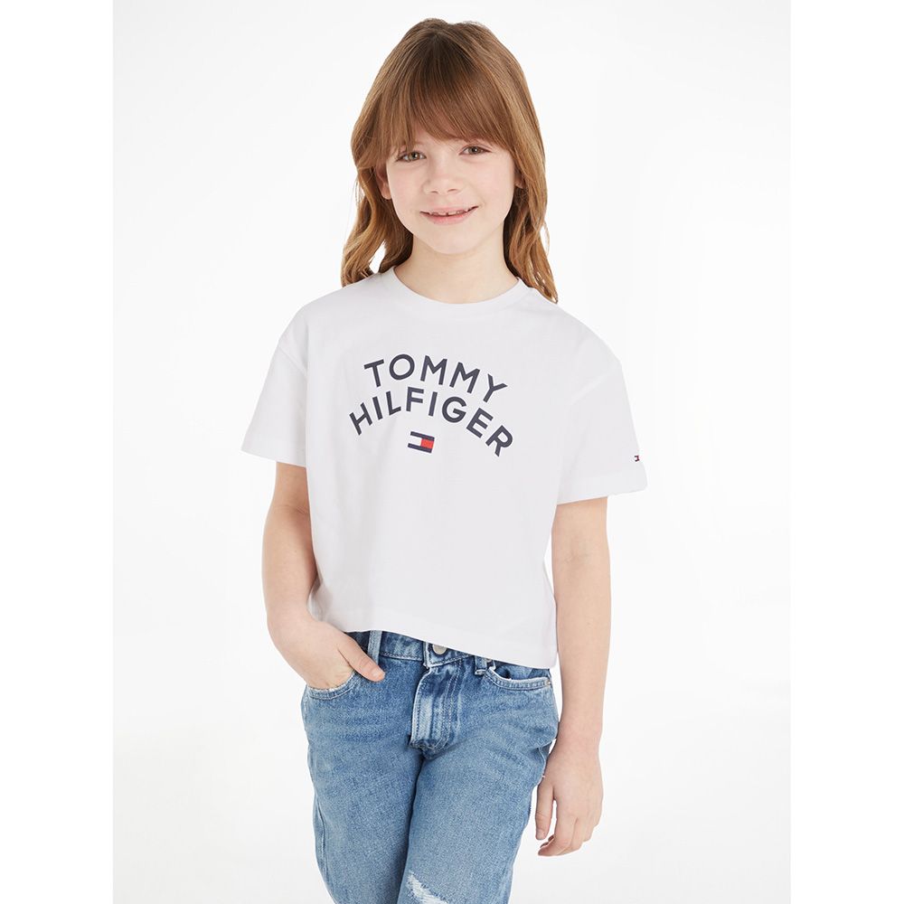 Tommy Hilfiger - Girls Tommy Hilfiger Flag Short Sleeves Tee - White