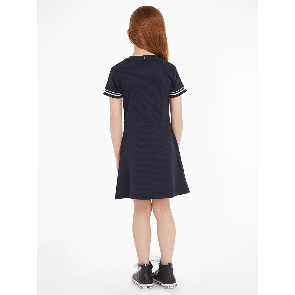 Tommy Hilfiger - Ruffle Rib Knit Dress - Blue