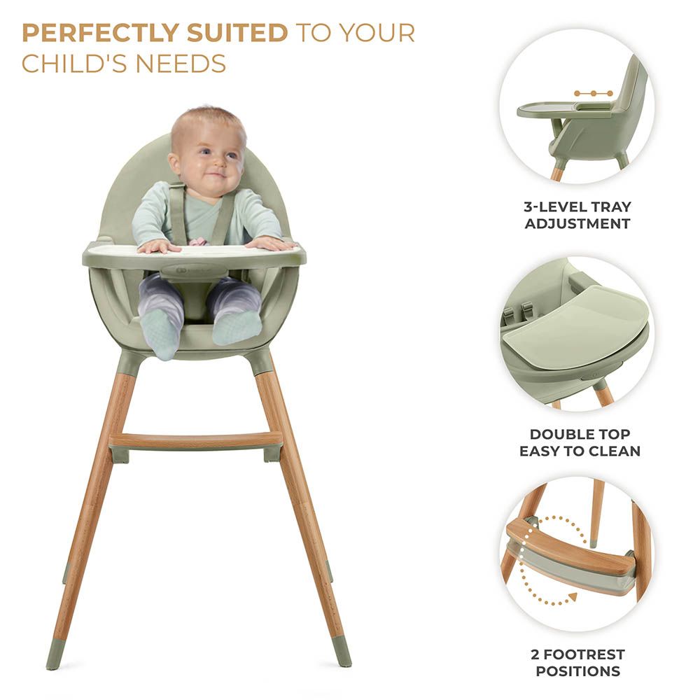 Kinderkraft - 2-in-1 Fini 2 Baby High Chair - Green