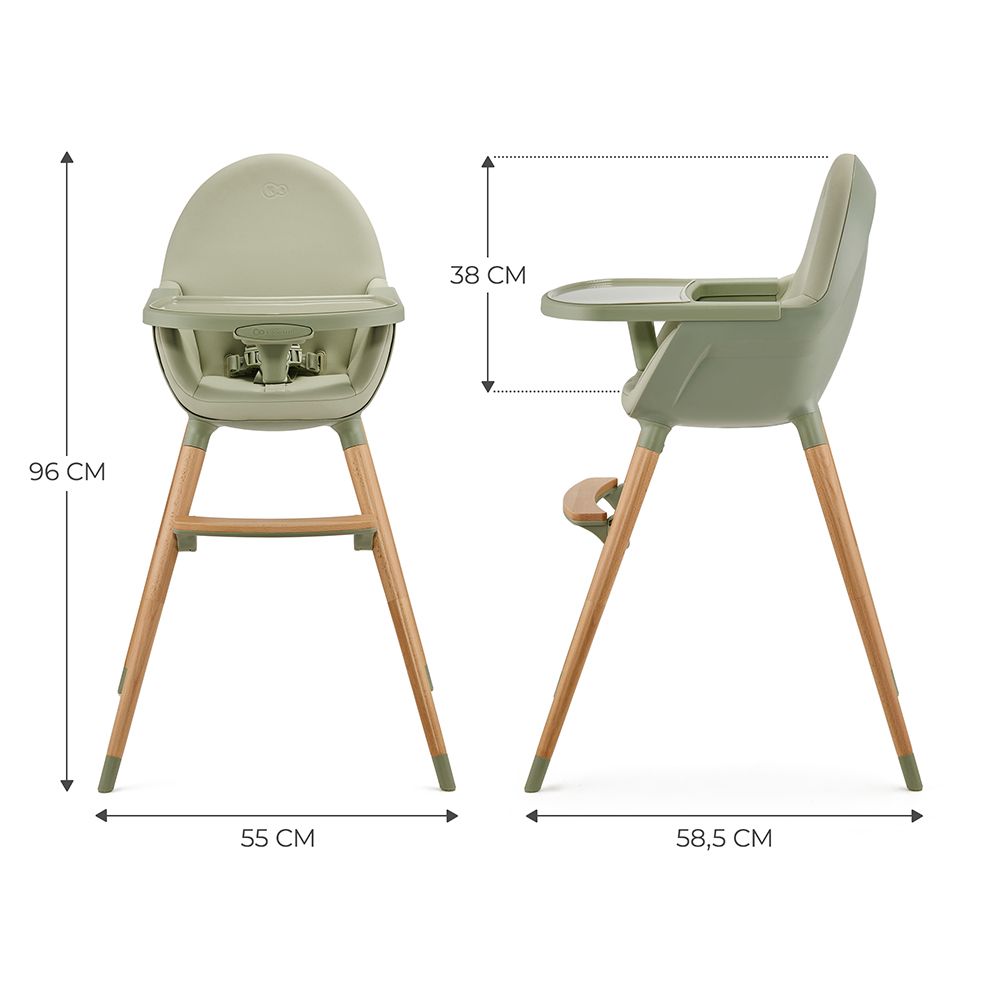 Kinderkraft - 2-in-1 Fini 2 Baby High Chair - Green