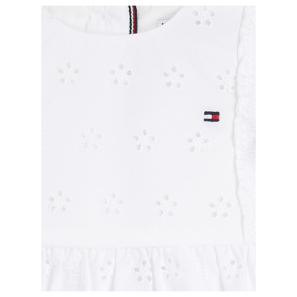 Tommy Hilfiger - Baby Girl's Broderie Anglaise Dress And Brief - White