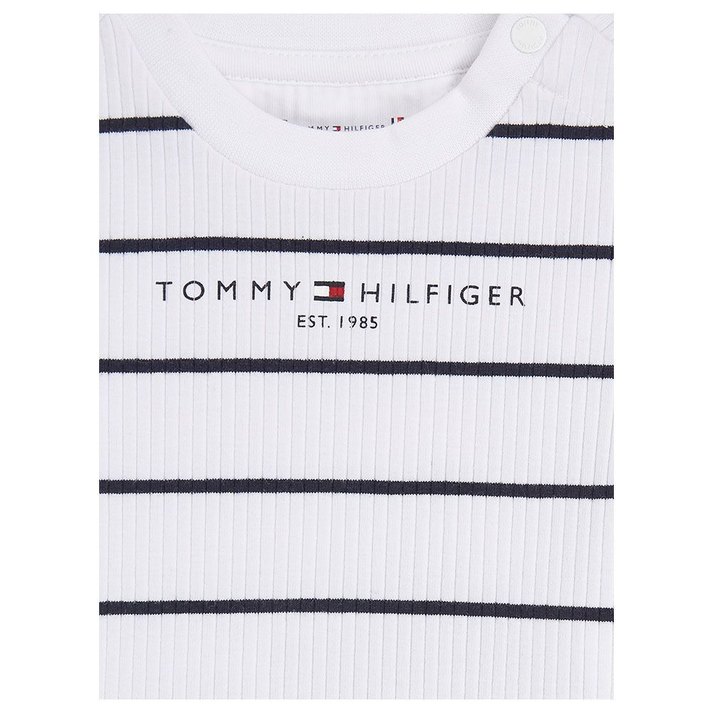 Tommy Hilfiger - 2pc-Set - Baby Essential Striped T-Shirt And Shorts - White