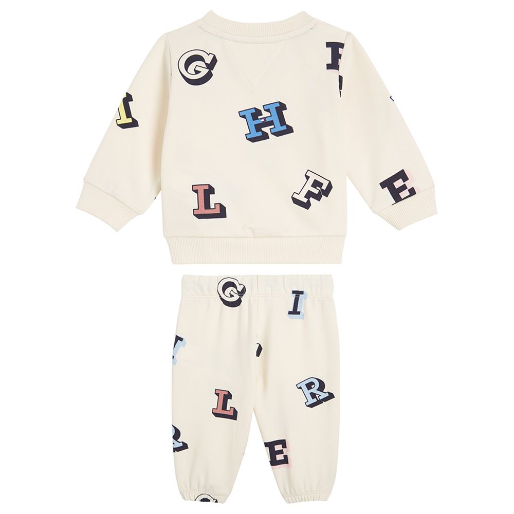 Tommy Hilfiger - 2pc-Set - Baby Monotype Sweatshirt And Joggers - Beige