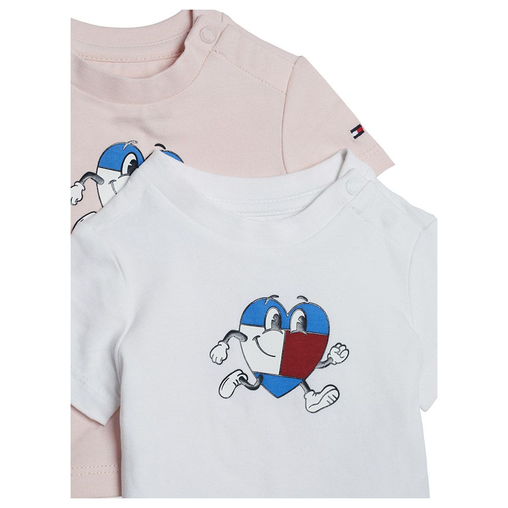 Tommy Hilfiger - 2pc-Set - Baby Flag Character Tee - Pink