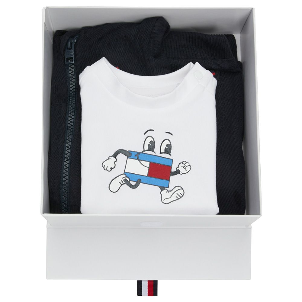 Tommy Hilfiger - 3pc-Set - Flag Character T-Shirt, Hoody And Joggers - Blue