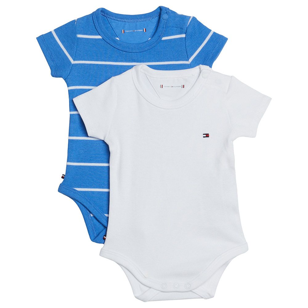 Tommy Hilfiger - 2pc-Set - Ribbed Logo Bodysuits - Blue