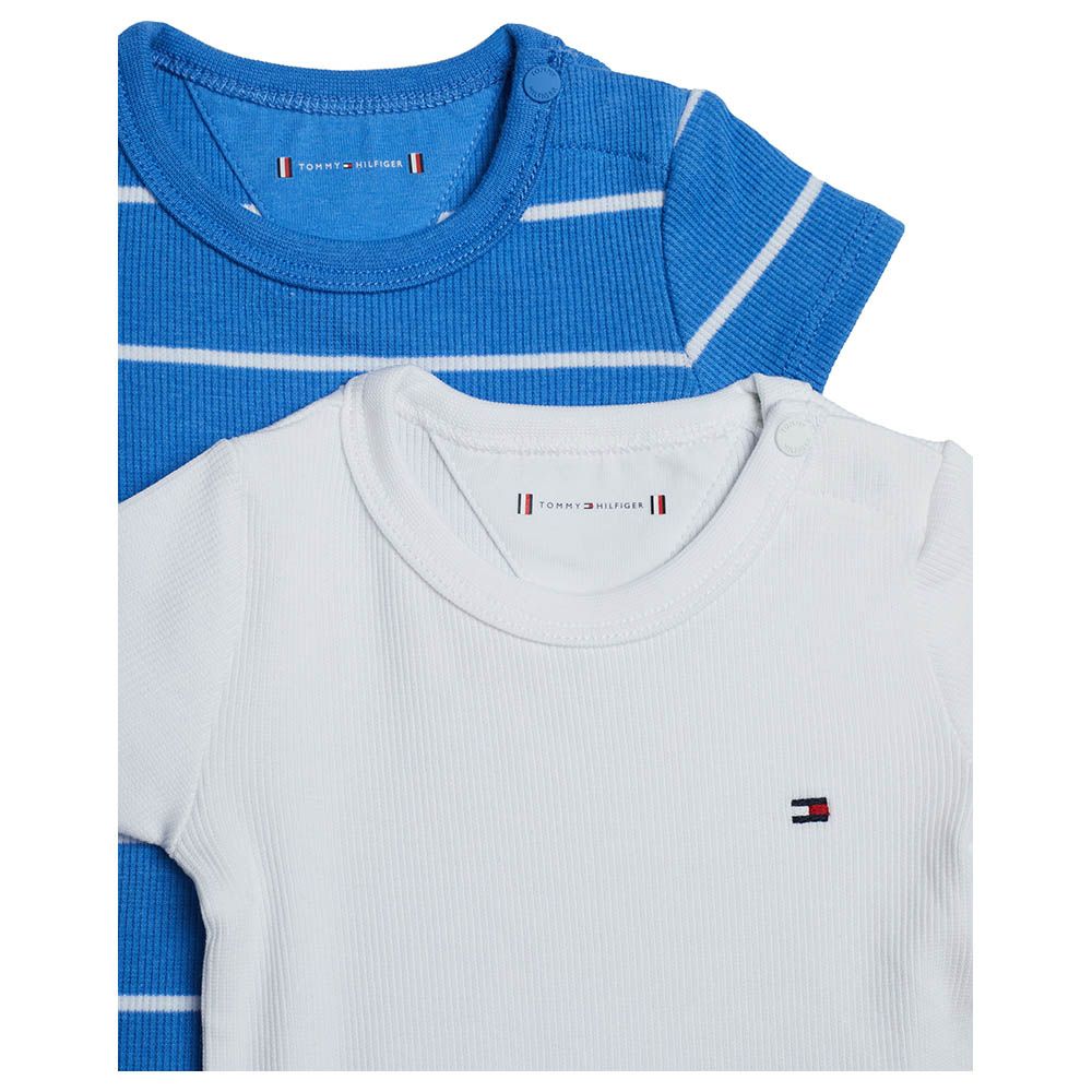 Tommy Hilfiger - 2pc-Set - Ribbed Logo Bodysuits - Blue