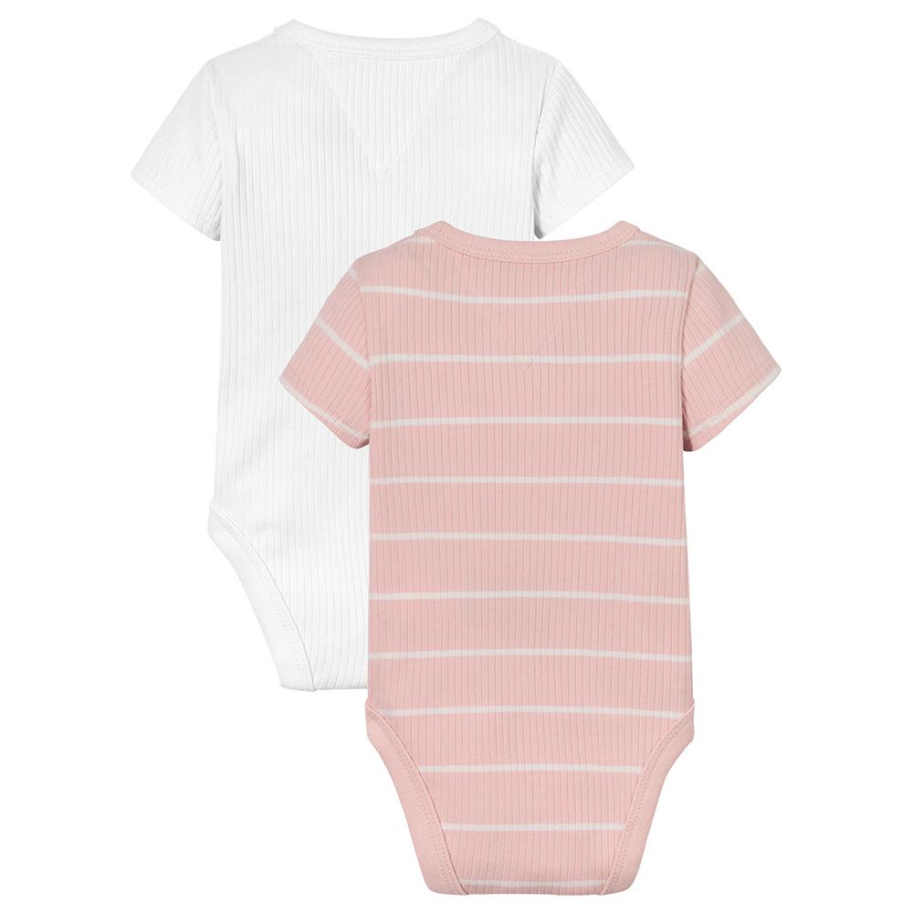 Tommy Hilfiger - 2pc-Set - Ribbed Logo Bodysuits - Pink