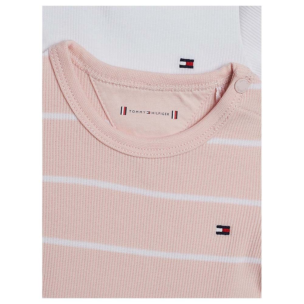 Tommy Hilfiger - 2pc-Set - Ribbed Logo Bodysuits - Pink