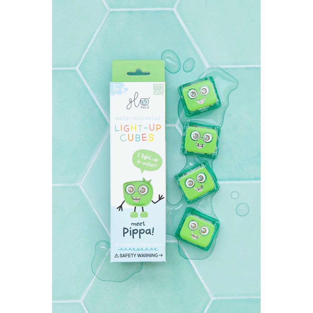 Glo Pals - Light Up Cubes Bath Toys - Pippa - 4pcs