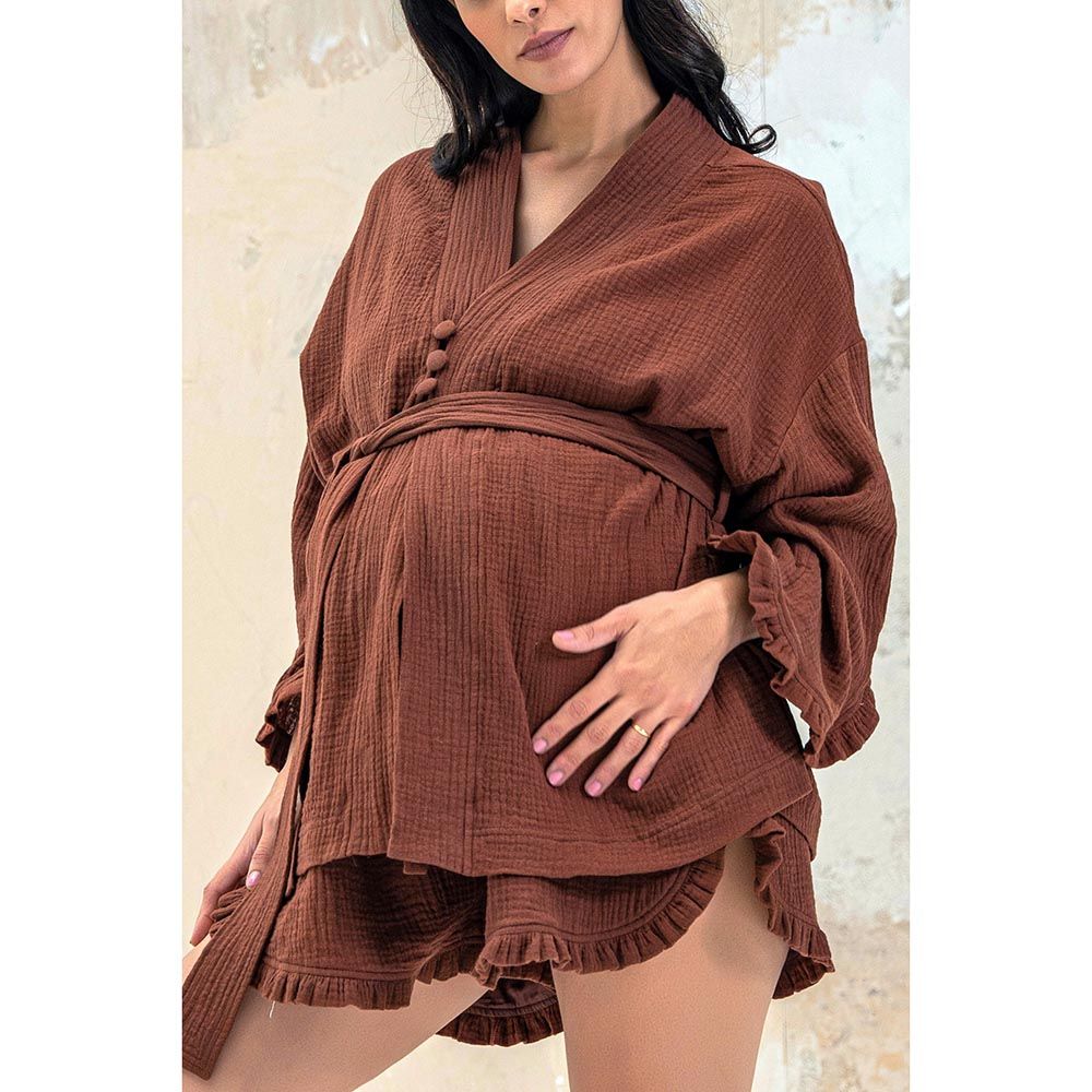 Bump'in Maternity - Freya Wrap Top - Brown