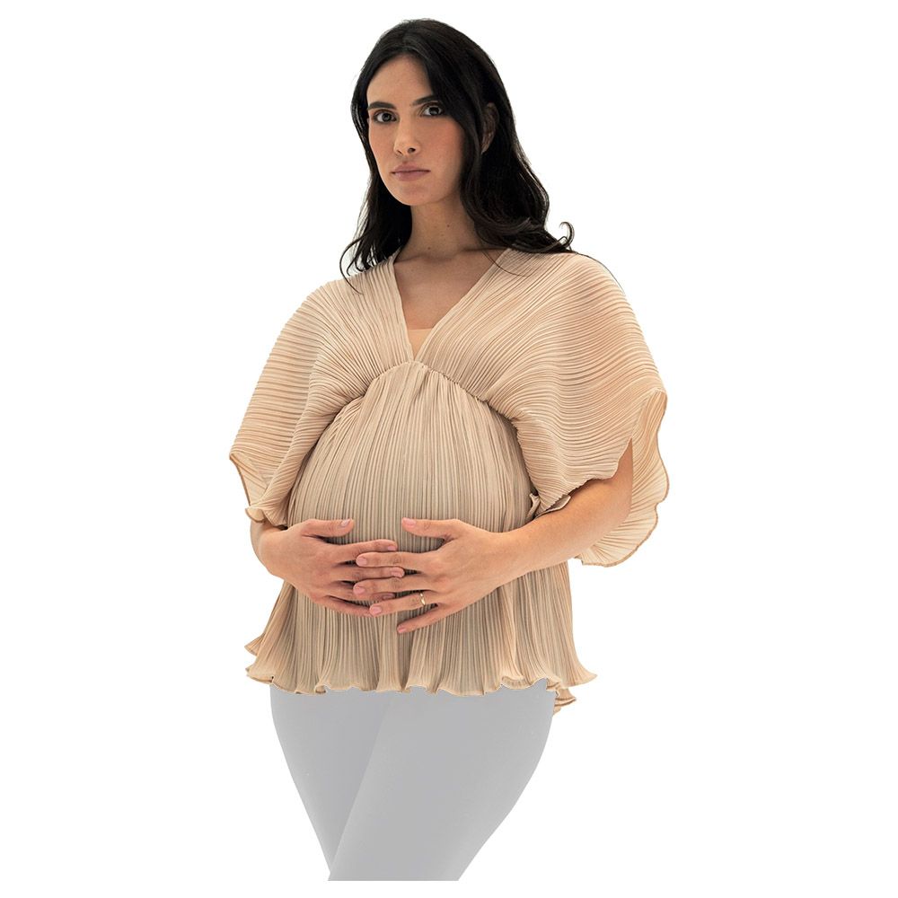 Bump'in Maternity - Blair Blouse - Beige