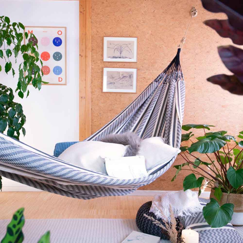 La Siesta - Flora Organic Cotton Classic Hammock Swing - Zebra - 160 cm