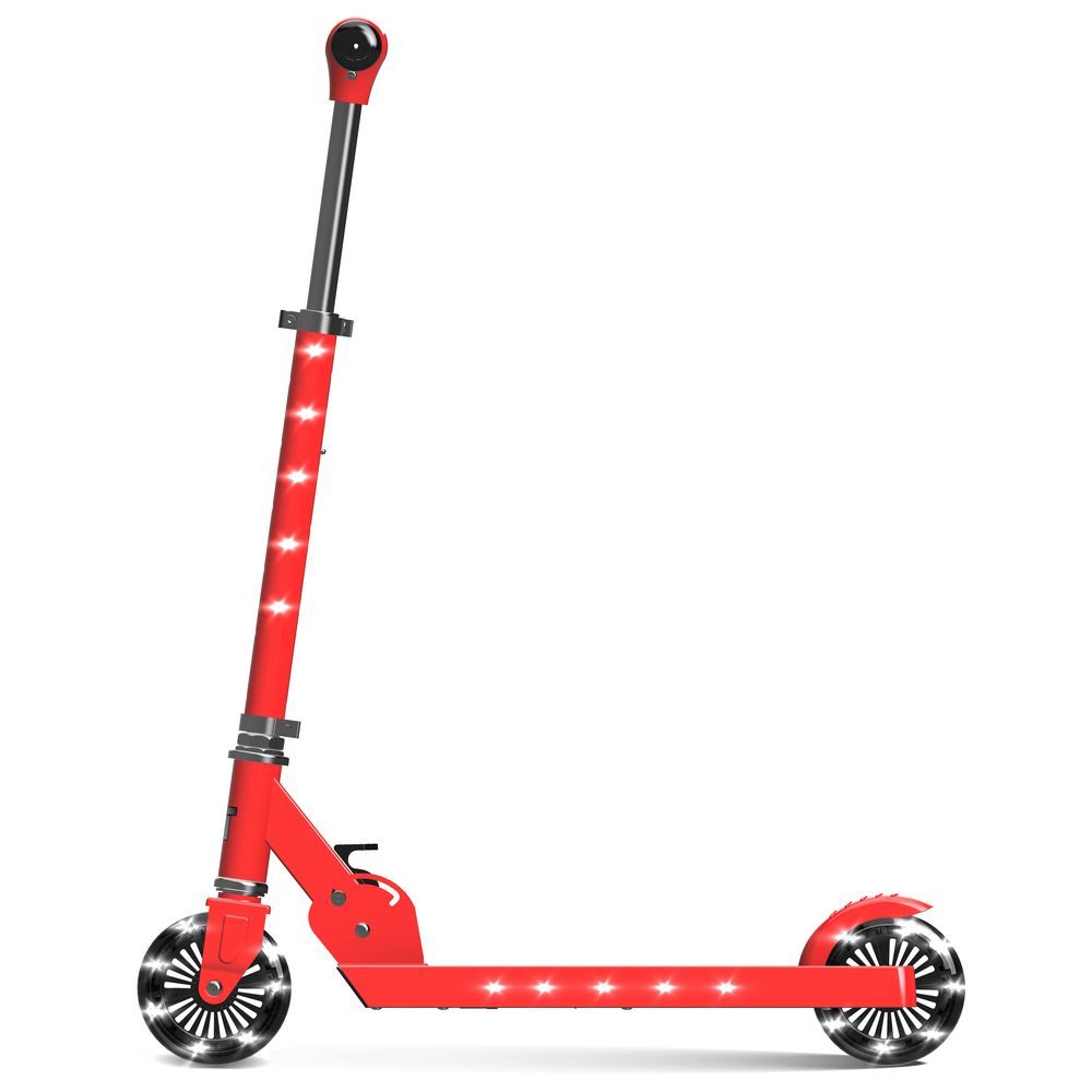 Spartan - Lit Starship LED Light-Up Kick Scooter - Candy Red