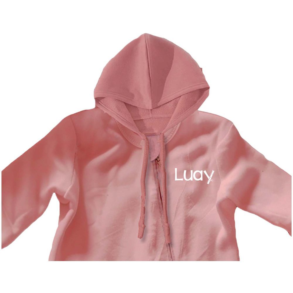 Luay - Soft Fabric Full Sleeves Hooded Romper - Peach