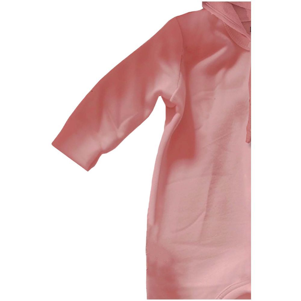 Luay - Soft Fabric Full Sleeves Hooded Romper - Peach