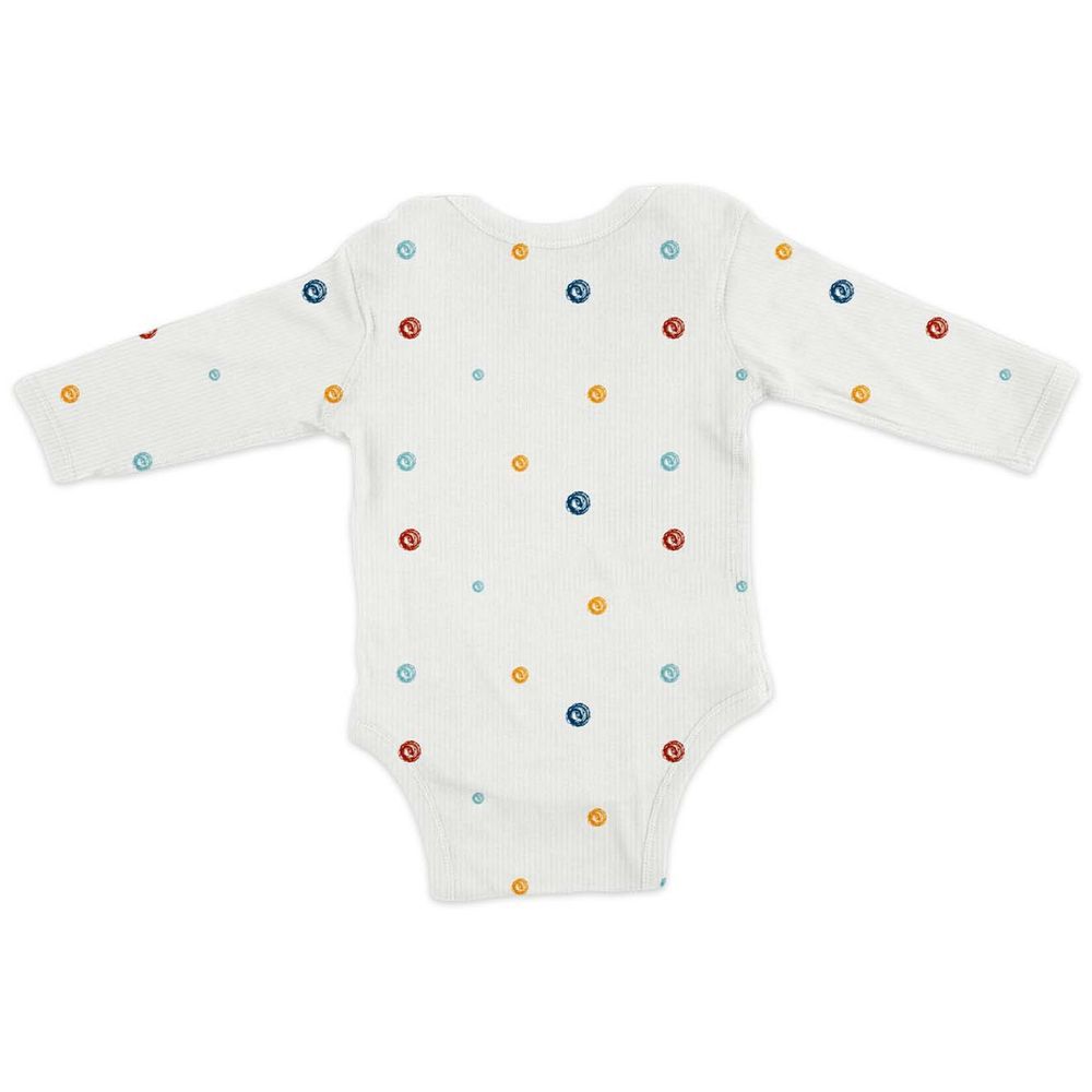 Luay - Full Sleeves Dots Print Bodysuit - White