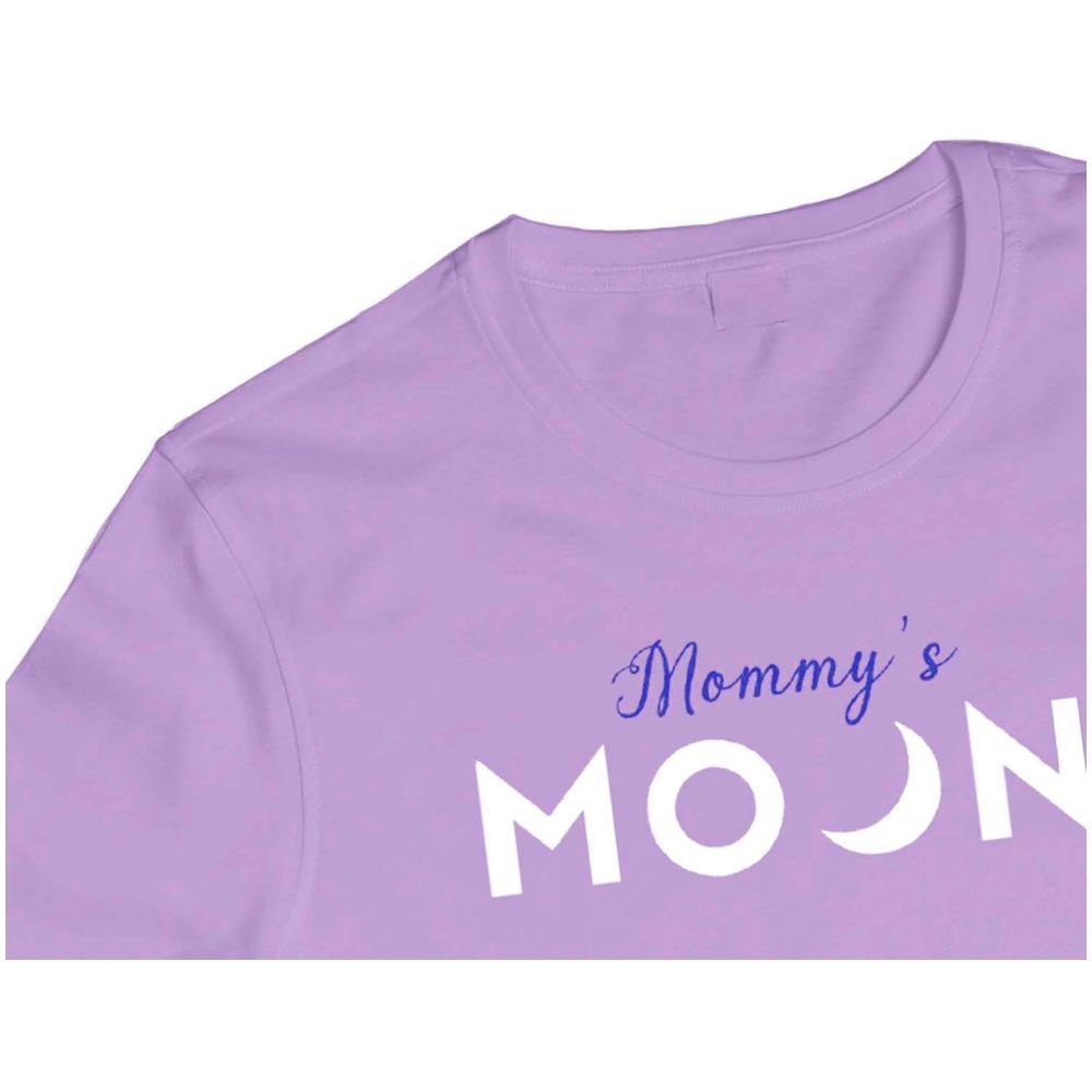 Luay - Mommy's Moon Print Regular Fit Full Sleeve T-Shirt - Purple