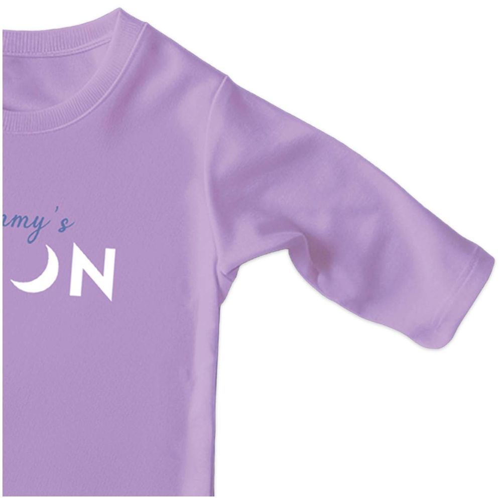 Luay - Mommy's Moon Print Regular Fit Full Sleeve T-Shirt - Purple