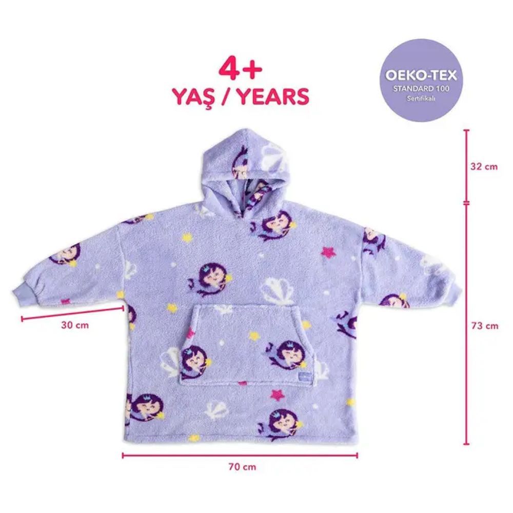 Milk&Moo - Little Mermaid Wearable Blanket Hoodie - Purple