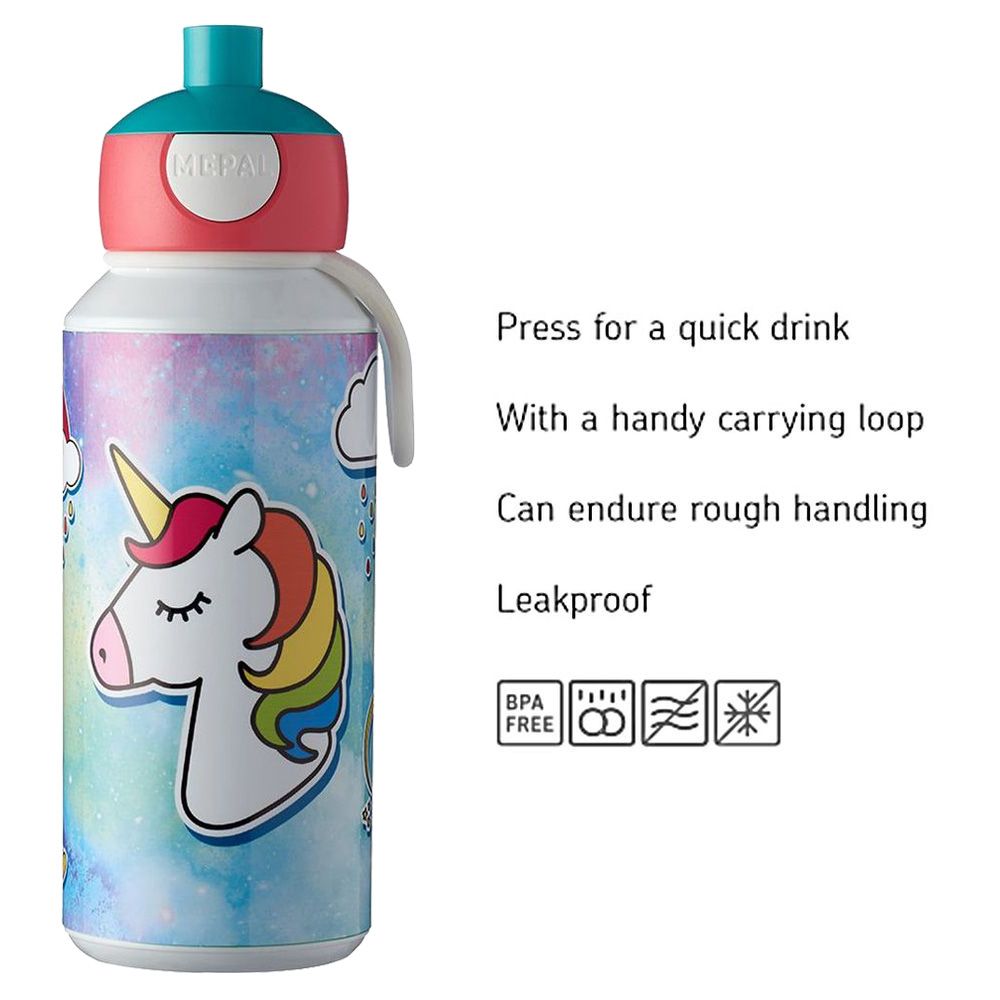 Mepal - Pop-Up Campus Drinking Bottle 400 ml - Unicorn