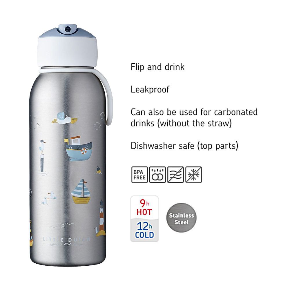 Mepal - Stainless Steel Bottle Flip-Up Campus - 350ml - Sailors Bay