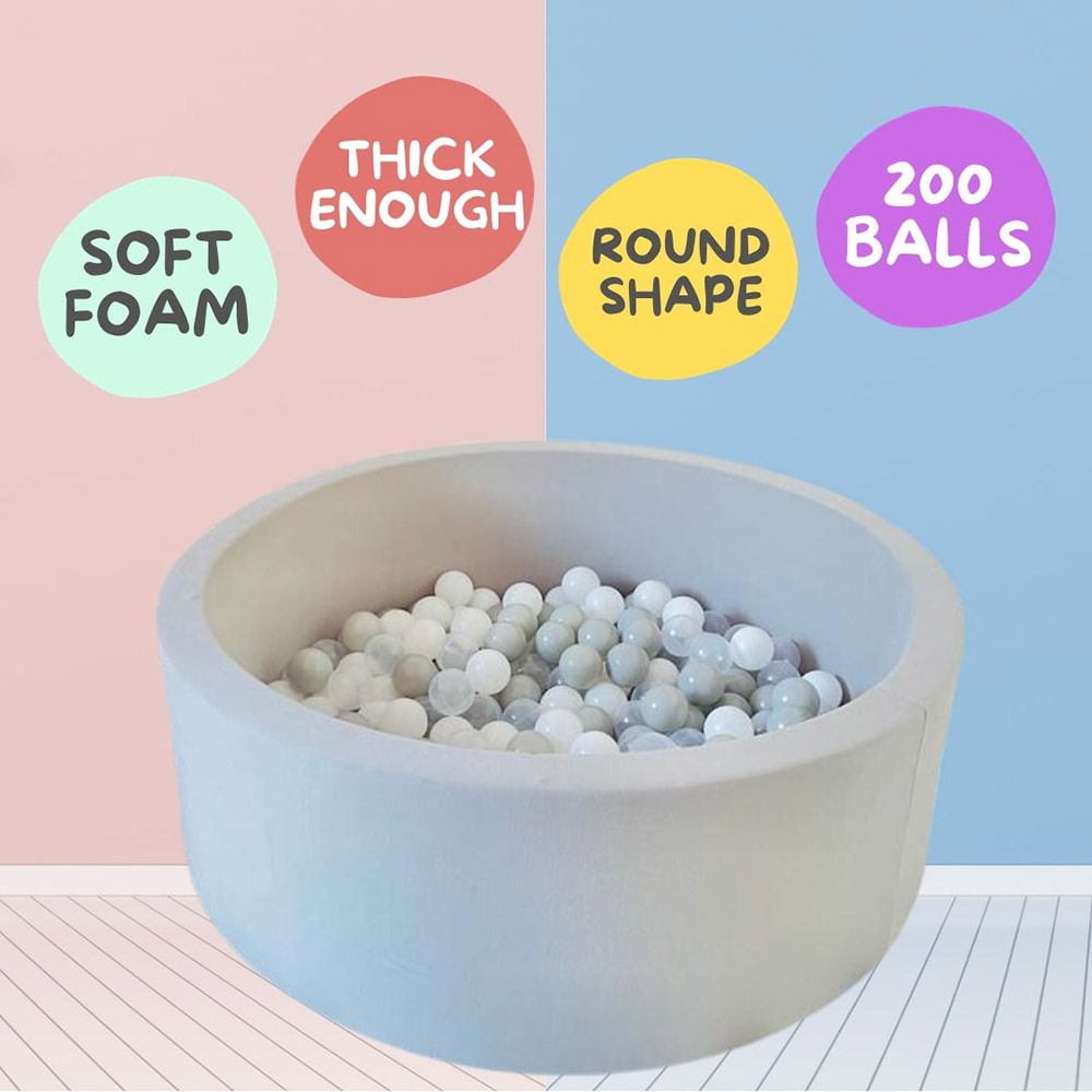 Mumfactory - Ball Pool Pit With 200 Ocean Balls - Grey