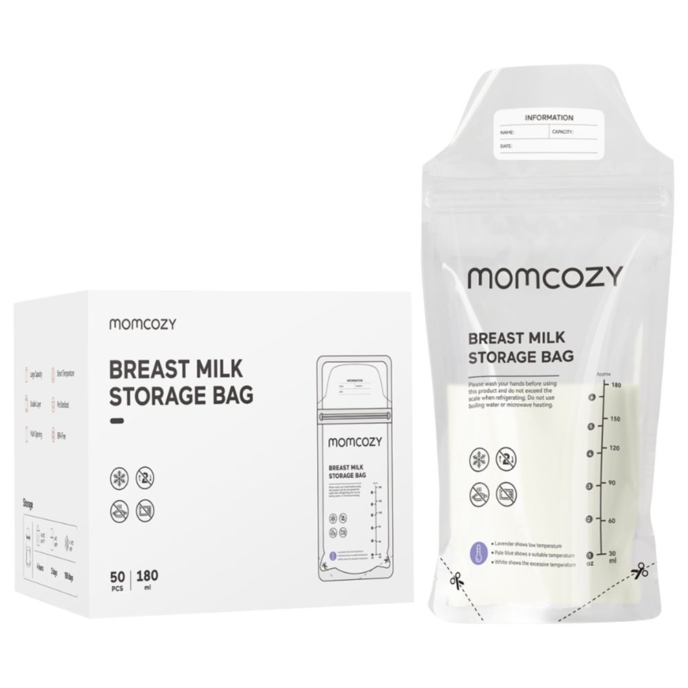 Momcozy - Breastmilk Storing Bags - 180 ml - 50 Pcs