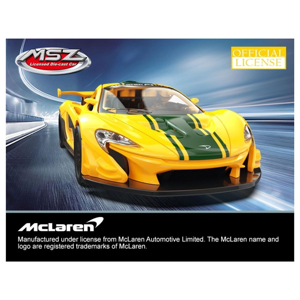 Msz - 1/32 McLaren P1 Gtr Car Die-Cast Replica - Yellow