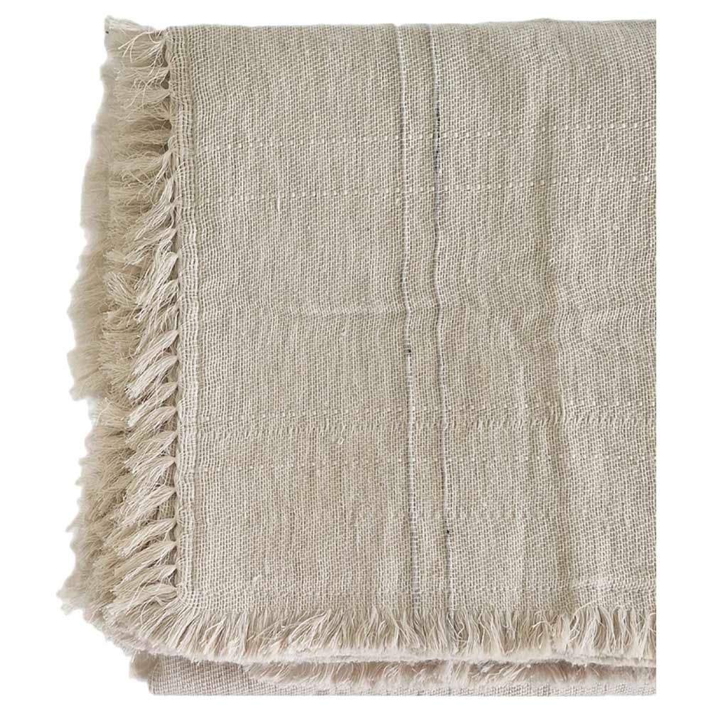 Aiida - Linen Handwoven Bed Cover - Beige