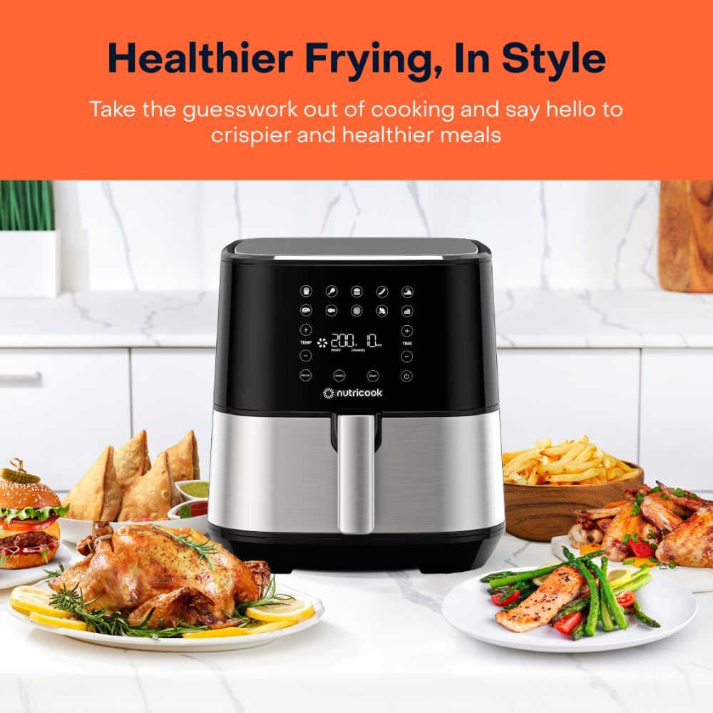 Nutricook - Air Fryer 2, 5.5L, 1700W - Silver & Black