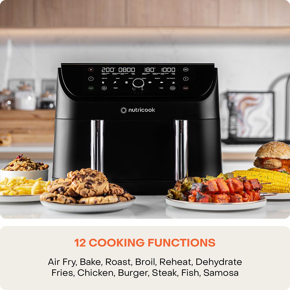 Nutricook - Duo 2 Flexzone Air Fryer - Black - 8.5 L - 2400 Watts