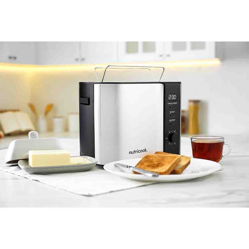 Nutricook - Digital 2-Slice Toaster W/ LED Display - Black