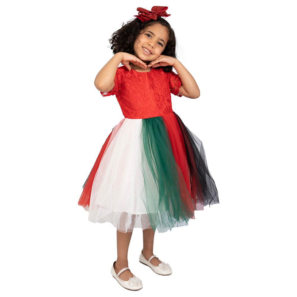 D' Daniela - UAE National Day Flag Dress w/ Flowers